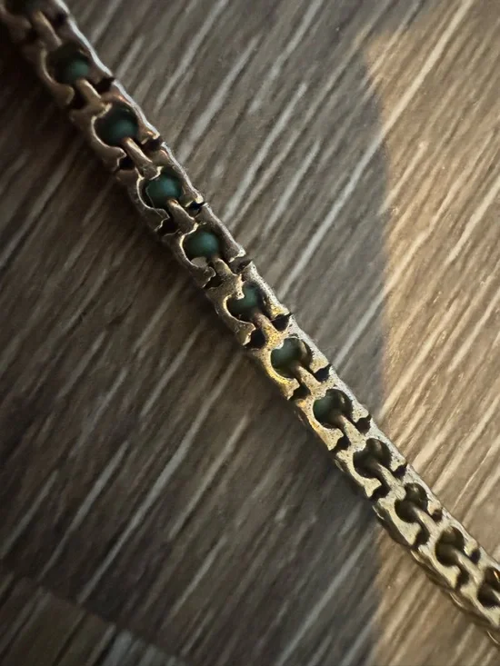 Joan Rivers vintage faux turquoise tennis bracelet in gold tone - Picture 5 of 7